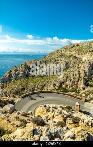 Sur le chemin du point culminant sur la belle île des Baléares Majorque - Cap de Formentor - Espagne Banque D'Images