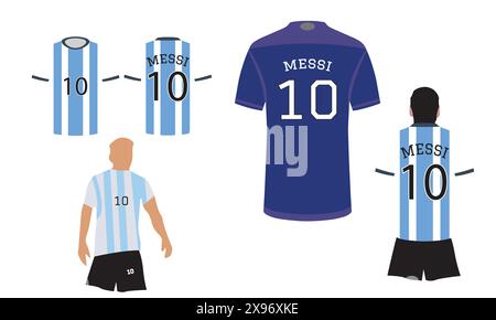 Messi Jersey Vector and illustration Collection. Illustration de Vecteur