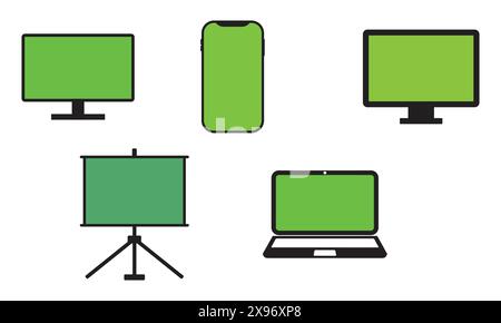 Collection de vecteur et d'illustration d'écran vert Illustration de Vecteur