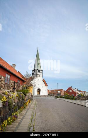 Ancienne rue de la ville de Ronne, île de Bornholm, Danemark - 28 mai 2024 Banque D'Images