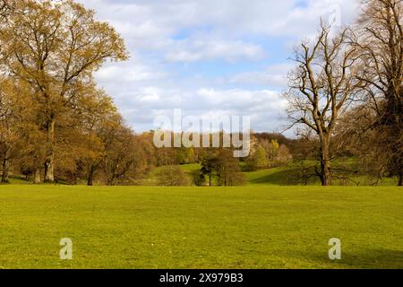 Bois à Hutton-in-the-Forest, à l'origine un bastion médiéval et une maison historique à Skelton, Cumbria, Angleterre, Grande-Bretagne. Banque D'Images