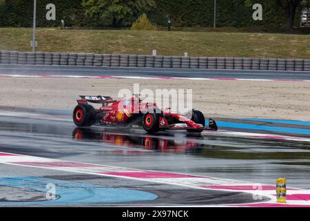 Essai du pneu PIRELLI 2025 - FERRARI Charles Leclerc au circuit Paul Ricard, Castellet, FRANCE, 29/05/2024 Florent 'MrCrash' B. Banque D'Images