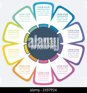 Business Infographic design 10 étapes, objets, éléments ou options modèle d'information d'affaires Illustration de Vecteur