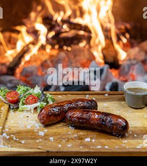 Saucisses argentines de qualité supérieure, grillées. Banque D'Images