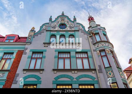 Maison Reichmann, un bâtiment Art Nouveau à Tallinn, Estonie Banque D'Images