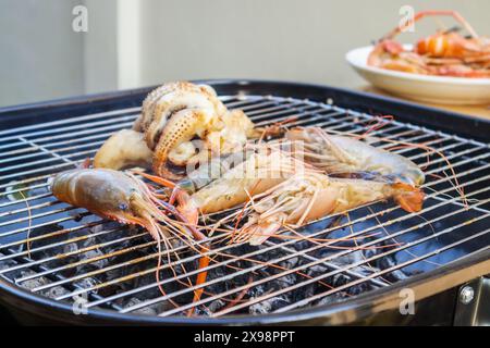 Crevettes de rivière grillées Banque D'Images