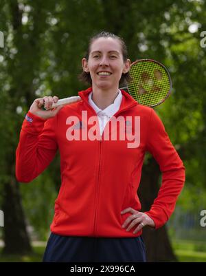 Kirsty Gilmour de Team GB lors de l'annonce de l'équipe Team GB Paris 2024 Badminton au Sir Craig Reedie Badminton Centre à Glasgow, en Écosse. Date de la photo : mercredi 15 mai 2024. Banque D'Images