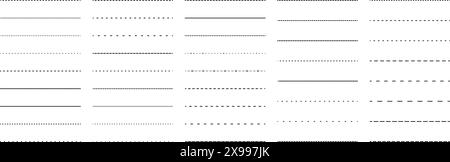 Ensemble de lignes pointillées. Eléments de conception vectorielle. Illustration de Vecteur