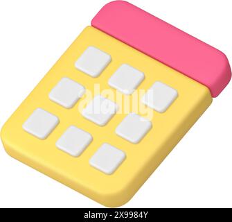 Planifier la page mois semaine date planificateur d'affaires événement de rendez-vous important icône 3d illustration vectorielle réaliste. Calendrier planification de la gestion du temps ou Illustration de Vecteur