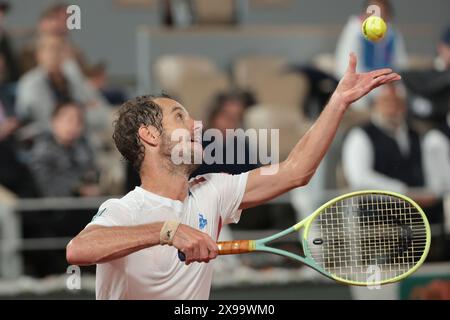 Paris, France. 29 mai 2024. Richard Gasquet de France pendant le jour 4 de l'Open de France 2024, Roland-Garros 2024, tournoi de tennis du Grand Chelem le 29 mai 2024 au stade Roland-Garros à Paris, France - photo Jean Catuffe/DPPI crédit : DPPI Media/Alamy Live News Banque D'Images