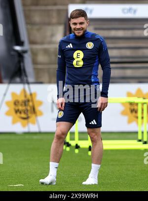 L'écossais James Forrest lors d'une séance d'entraînement à Lesser Hampden, Glasgow. Date de la photo : jeudi 30 mai 2024. Banque D'Images