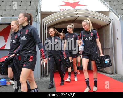 Prague, Tchéquie. 30 mai 2024. Belge photographié lors de la séance d'entraînement de la journée -1 avant un match opposant les équipes nationales de Tchéquie et de Belgique, appelé les Red Flames lors de la troisième journée du Groupe A2 dans la phase de championnat des qualifications européennes féminines de l'UEFA 2023-24, le jeudi 30 mai 2024 à Prague, Tchéquie . Crédit : Sportpix/Alamy Live News Banque D'Images