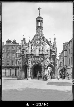 Copie d'archive numérisée d'un négatif en verre demi-plaque original de Chichester Market Cross. c1908. Banque D'Images