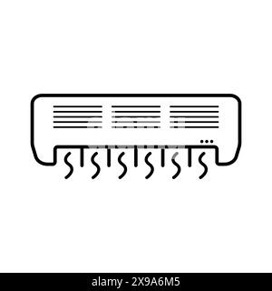 Icône de contour de climatiseur isolé sur fond blanc. Logo AC Line Art. Illustration vectorielle. Illustration de Vecteur