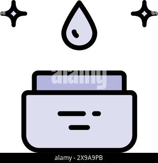 Icône de couleur crème pour les yeux. Essence pour les yeux pour les ridules et les rides. Hydratant, lotion, essence, signe de sérum. Élément simple de la collection de soins de la peau. VEC Illustration de Vecteur