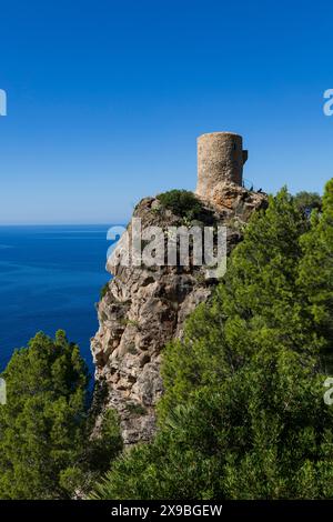 Torre del Verger, également Torre de ses Ànimes près de Banyalbufar, Majorque, Îles Baléares, Espagne Banque D'Images