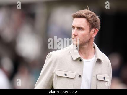 Ancien Angleterre Fast Bowler Stuart Broad avant le quatrième match IT20 au Kia Oval, Londres. Date de la photo : jeudi 30 mai 2024. Banque D'Images