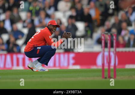 Londres, Angleterre. 30 mai 2024. Jofra Archer lors du quatrième Vitality T20 International entre les hommes d'Angleterre et les hommes du Pakistan au Kia Oval. Kyle Andrews/Alamy Live News. Banque D'Images