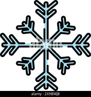 Vecteur d'icône de flocon de neige isolé Illustration de Vecteur