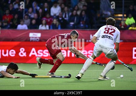 Anvers, Belgique. 30 mai 2024. Le belge John-John Dohmen photographié en action lors d'un match de hockey entre l'équipe nationale belge des Red Lions et l'Espagne, match 10/16 en phase de groupes de la FIH Pro League 2024 masculine, jeudi 30 mai 2024, à Anvers. BELGA PHOTO DIRK WAEM crédit : Belga News Agency/Alamy Live News Banque D'Images