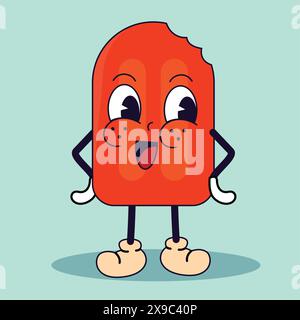 Pixel art d'un popsicle animé avec mains et jambes vecteur Illustration de Vecteur