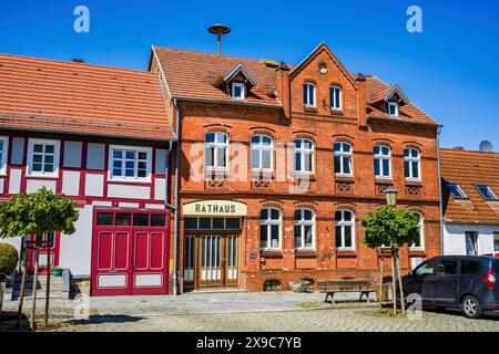 Mairie de Freyenstein, Wittstock Dosse, Brandebourg, Allemagne Banque D'Images