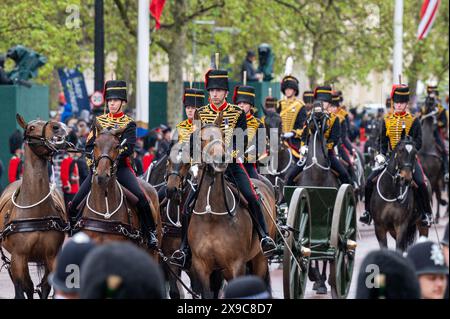 6 mai 2023, The Mall, Londres Royaume-Uni. Cortège du roi Charles revenant de l'abbaye de Westminster. Banque D'Images