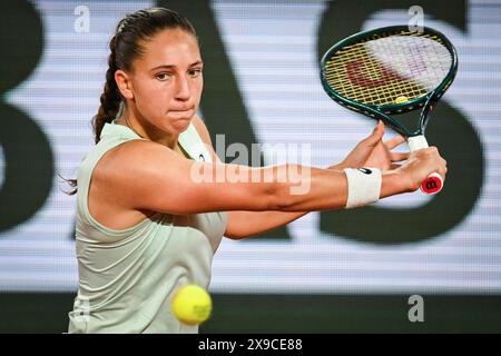 Diane PARRY de France lors de la cinquième journée du tournoi de tennis Roland-Garros 2024, ATP et WTA Grand Chelem le 30 mai 2024 au stade Roland-Garros à Paris, France Banque D'Images