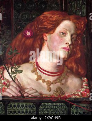 Foire Rosamund (1861) de Dante Gabriel Rossetti (1828-1882), huile sur toile, National Museum Wales, Cardiff (UK). Banque D'Images