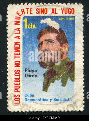 CUBA - VERS 1962 : timbre imprimé par Cuba, montrant Fidel Castro, vers 1962 Banque D'Images