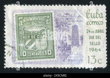 CUBA - VERS 1964 : timbre imprimé par Cuba, montre timbre provisoire non émis, vers 1964 Banque D'Images