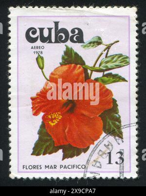 CUBA - VERS 1978 : timbre imprimé par Cuba, représentant les fleurs du Pacifique, vers 1978 Banque D'Images