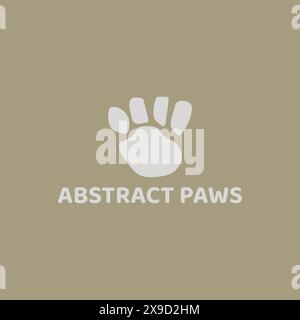 Joli logo abstrait de patte d'animal. Illustration de Vecteur