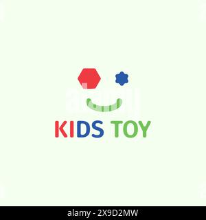 Logo de plusieurs formes colorées adaptées à une entreprise de jouets pour enfants. Illustration de Vecteur