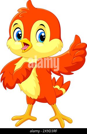 Illustration vectorielle de petits oiseaux de dessin animé mignons sur fond blanc Illustration de Vecteur