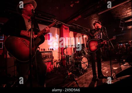 Londres, Royaume-Uni. 29 mai 2024. Peter Doherty sur scène au 100 Club présentant des artistes prometteurs signés à son label. Cristina Massei/Alamy nouvelles en direct Banque D'Images