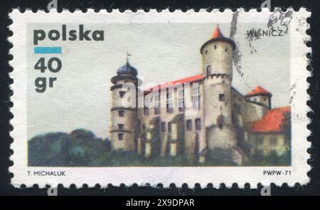 POLOGNE - VERS 1971 : timbre imprimé par la Pologne, montrant Wisnicz, Châteaux polonais, vers 1971 Banque D'Images