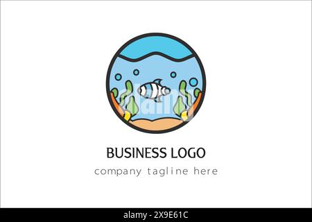 Fish Letter logo design pour les entreprises Illustration de Vecteur