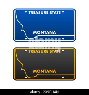 Plaque d'immatriculation du Montana. Plaque d'immatriculation du véhicule. Illustration vectorielle Illustration de Vecteur