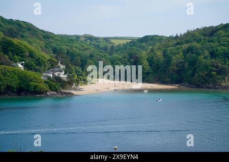 Sable de Mill Bay vu du port de Salcombe Banque D'Images