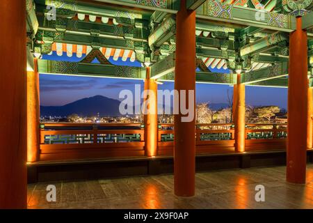 Pont Woljeonggyo au crépuscule, Gyeongju, Corée du Sud Banque D'Images