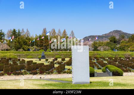 Cimetière commémoratif des Nations Unies, Busan, Corée du Sud Banque D'Images