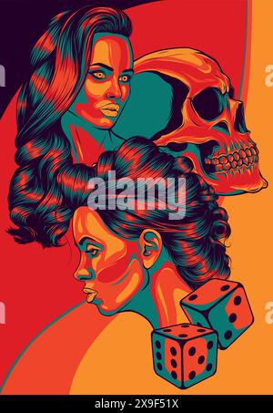 illustration vectorielle de la conception du crâne de la sucrière Illustration de Vecteur