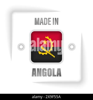 Fabriqué en Angola graphique et étiquette. Élément d'impact pour l'utilisation que vous voulez en faire. Illustration de Vecteur