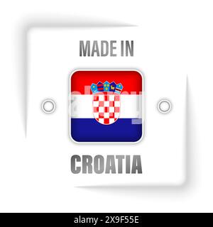 Fabriqué en Croatie graphique et étiquette. Élément d'impact pour l'utilisation que vous voulez en faire. Illustration de Vecteur