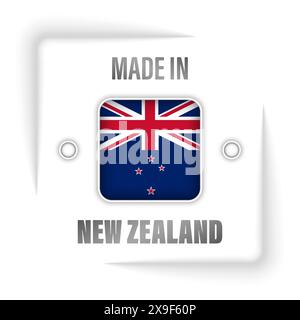 Fabriqué en NewZealand Graphic et label. Élément d'impact pour l'utilisation que vous voulez en faire. Illustration de Vecteur