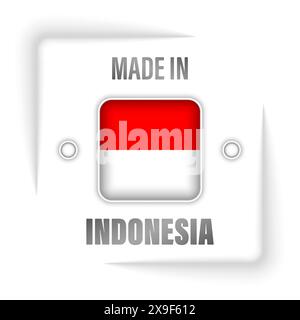 Fabriqué en Indonésie graphique et étiquette. Élément d'impact pour l'utilisation que vous voulez en faire. Illustration de Vecteur