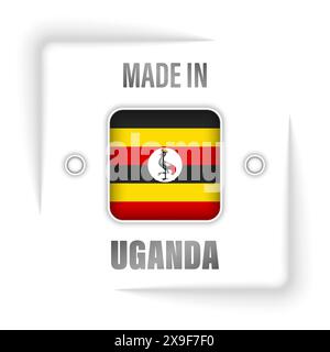 Fabriqué en Ouganda graphique et étiquette. Élément d'impact pour l'utilisation que vous voulez en faire. Illustration de Vecteur