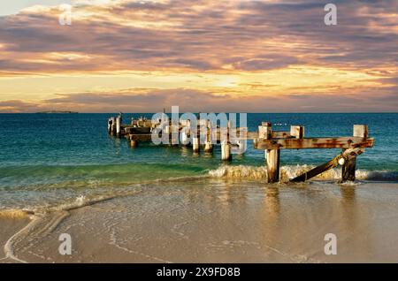 Ruine originale de Jurien Bay Jetty, Jurien Bay, Australie occidentale, Australie Banque D'Images