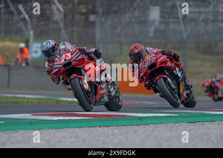 23 Enea Bastianini (Ita-Ducati Lenovo Team) lors du MotoGP Brembo Italian Grand Prix essais libres vendredi MotoGP samedi, MotoGP of Italy au Mugello circuit le 31 mai 2024 à Scarperia, Italie. (Photo de Fabio Averna/Sipa USA) crédit : Sipa USA/Alamy Live News Banque D'Images